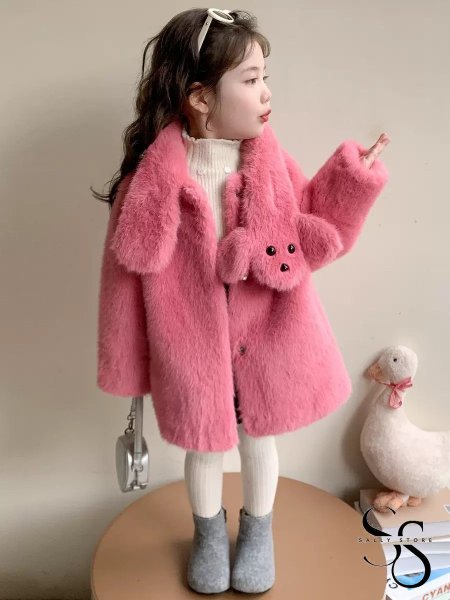 جاكيت شتوي بنّاتي فرو ناعم