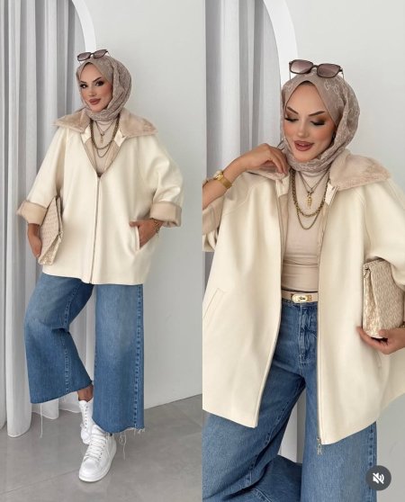 جاكيت مع فرو عالرقبة بنفكّ و بتركّب