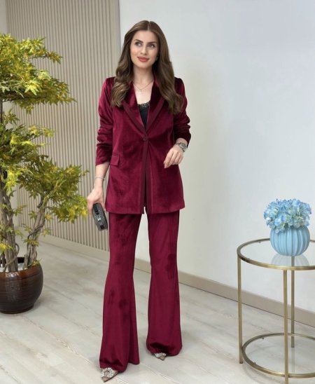 طقم زارا مخمل رسمي جاكيت وبنطلون