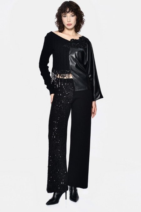 طقم جلد مميّز في ٤ أنواع أقمشة : جلد ، صوف، قماش، ترتر