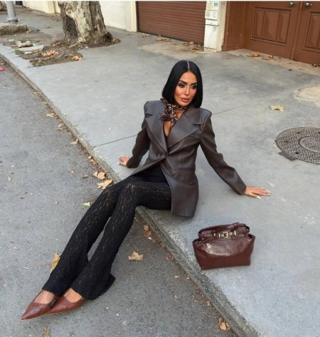 جاكيت جلد بنّي رسمي